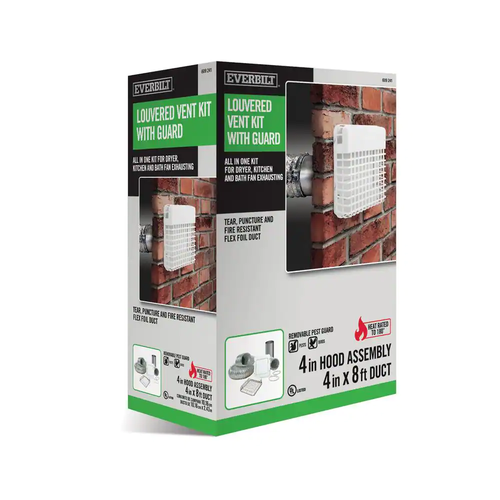 Everbilt 4 in. x 8 ft. Dryer Vent Kit with Guard