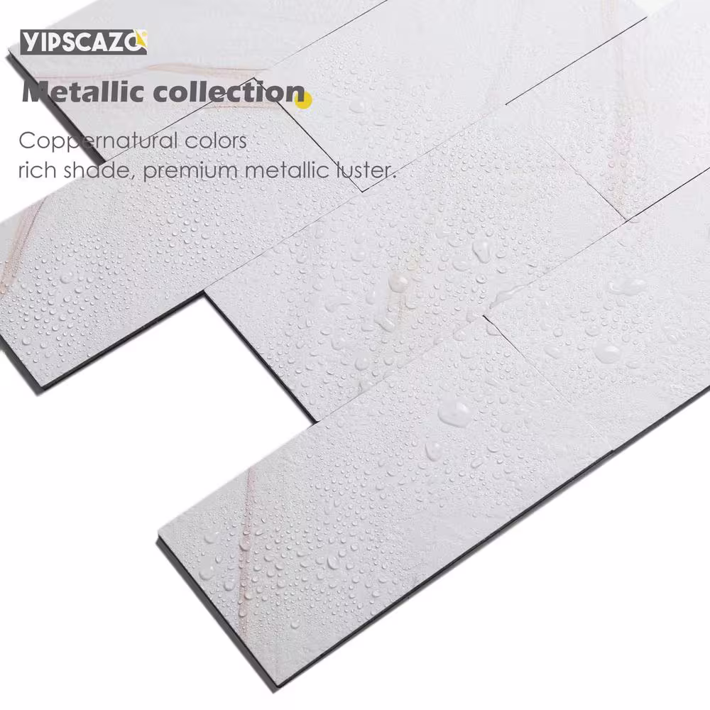 None 3 in. x 6 in. Peel and Stick Backsplash 3D PVC Sticker Wallpaper Smart Tile in Colorful White (32-Sheets/4 sq. ft.)