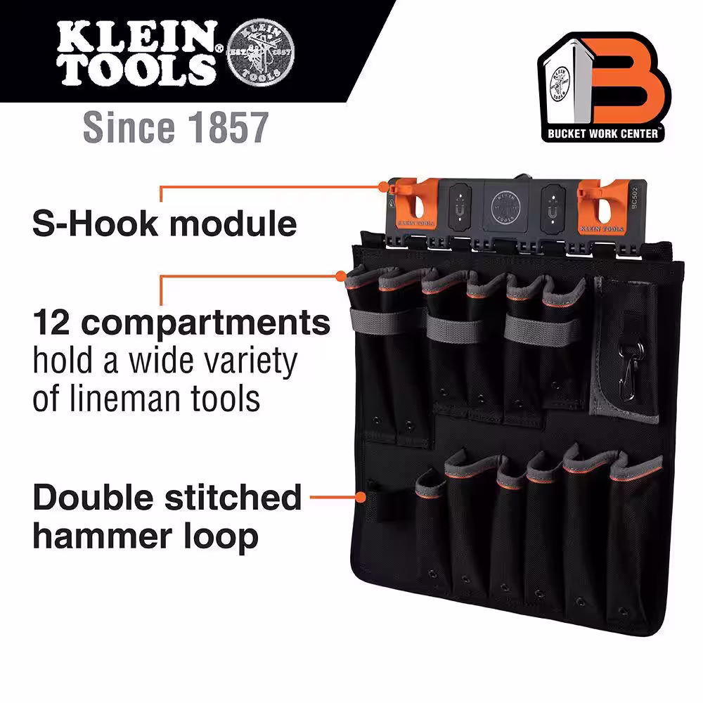Klein Tools 15.5 in. Tool Apron Storage Module, S-Hook