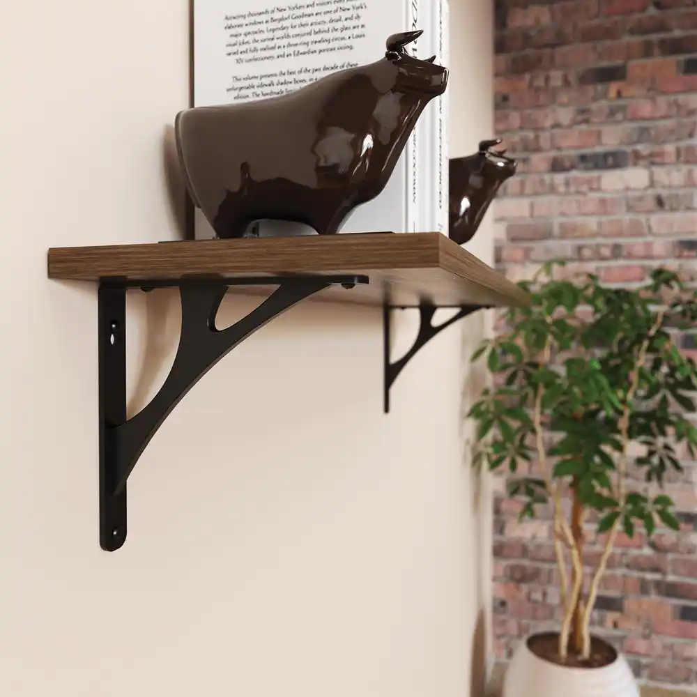 Shelf-Made Manhattan Steel 7.75 in. D x 1 in. W x 7.75 in. H Black 500 lbs. Decorative Shelf Bracket