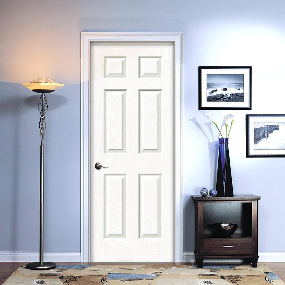 JELD-WEN 30 in. x 80 in. Colonist Primed Right-Hand Textured Solid Core Molded Composite MDF Single Prehung Interior Door