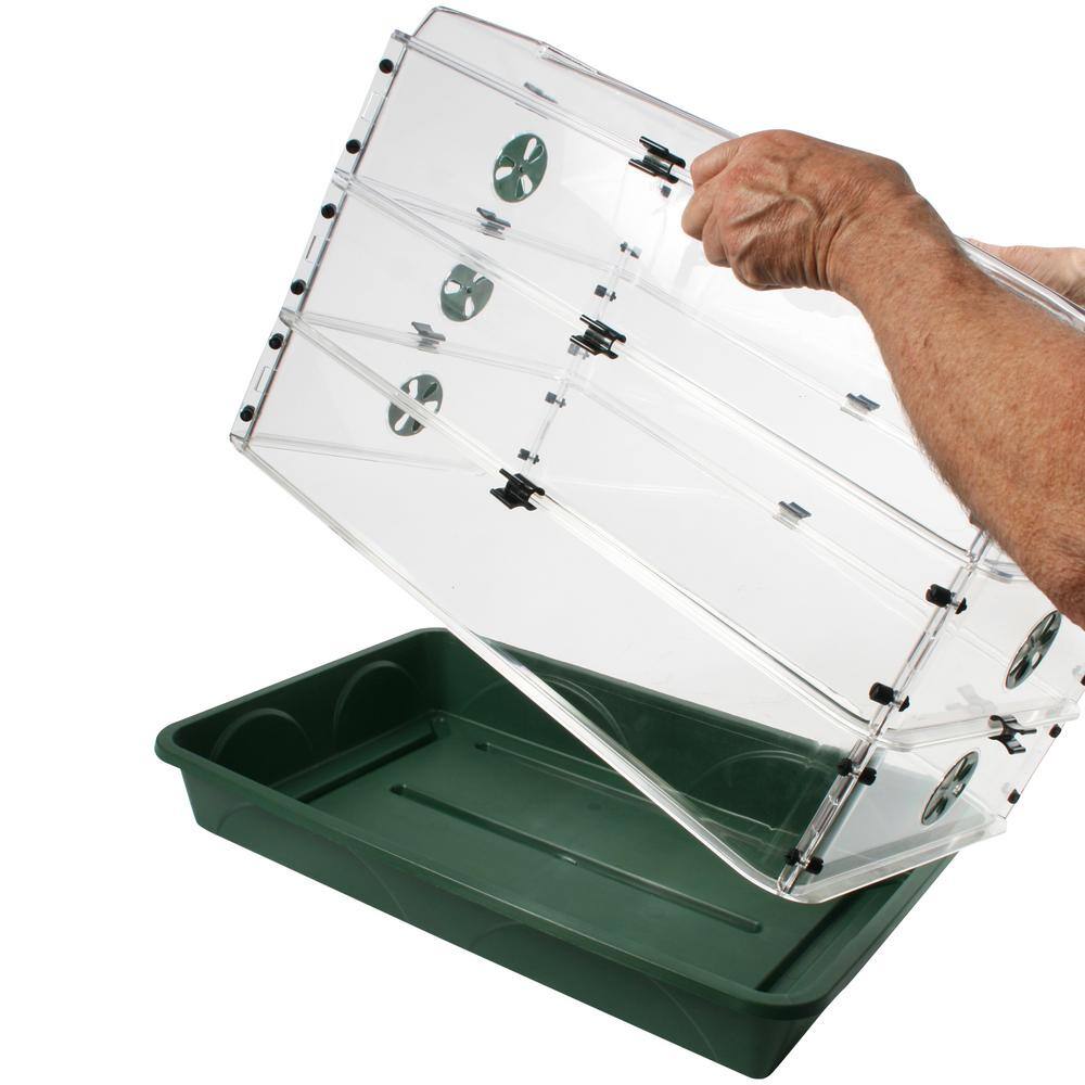 EarlyGrow 24 in. x 15 in. x 16.75 in. Domed Herb and Seed Propagator with 3 Height Extensions and Secure Clip Set