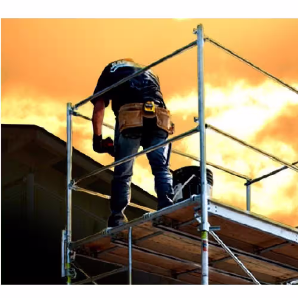 MetalTech 7 ft. W x 5 ft. H Galvanized Steel Guard Rail System for Scaffolding Safety on Scaffolding Platforms
