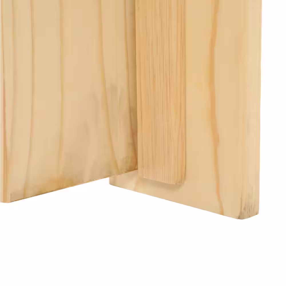 Builders Choice 2-Panel Arch Top V-Grooved Solid Core Knotty Pine Single Prehung Interior Door