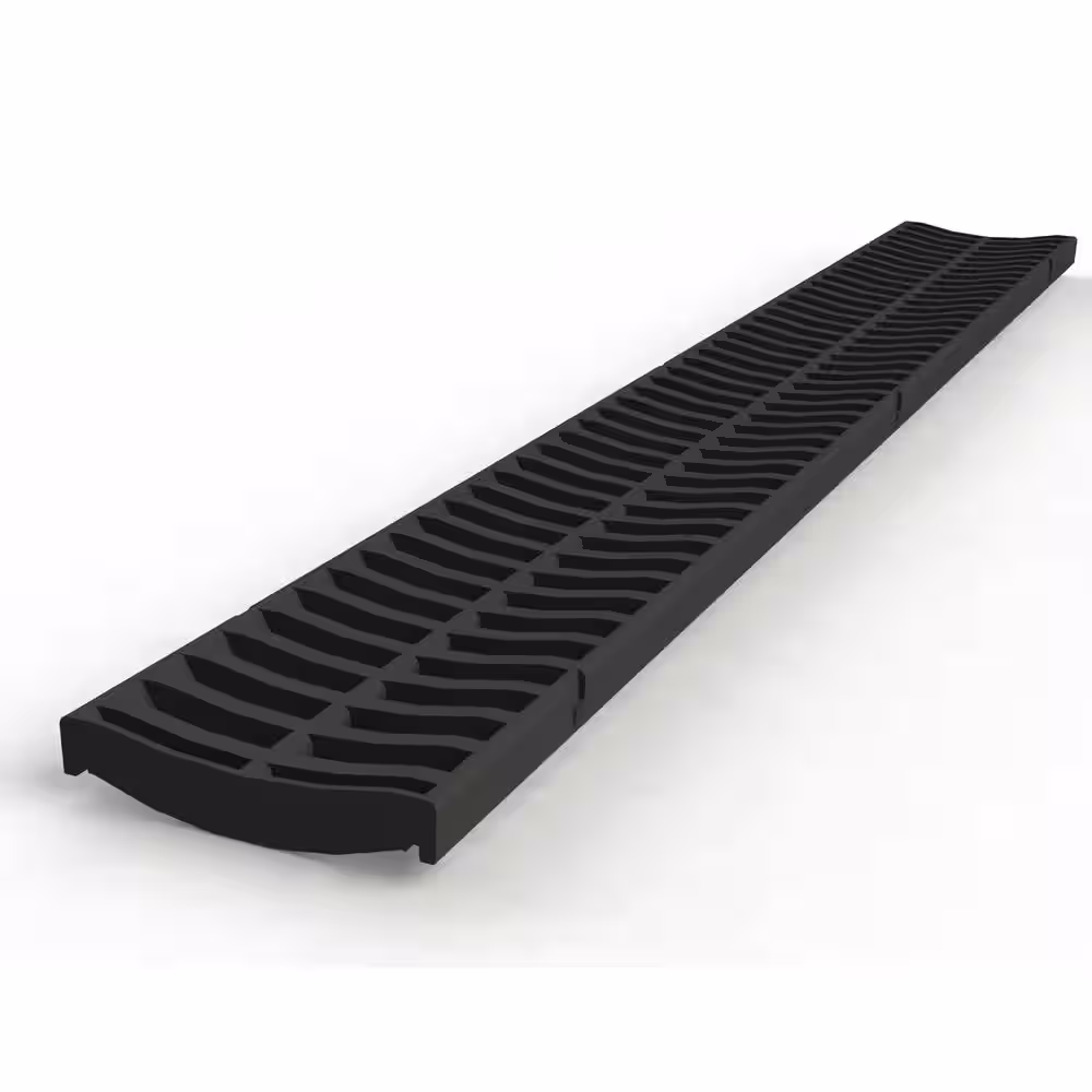 U.S. TRENCH DRAIN Deep Series Black Replacement Grate to suit 5.4 in. W x 5.4 in. D x 39.4 in. L Trench and Channel Drain