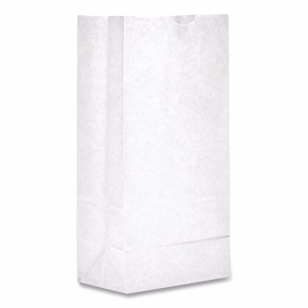 General #2 White Paper Reusable Grocery Bag, 30 lb Capacity, 4.31 in. x 2.44 in. x 7.88 in. (Set of 500)