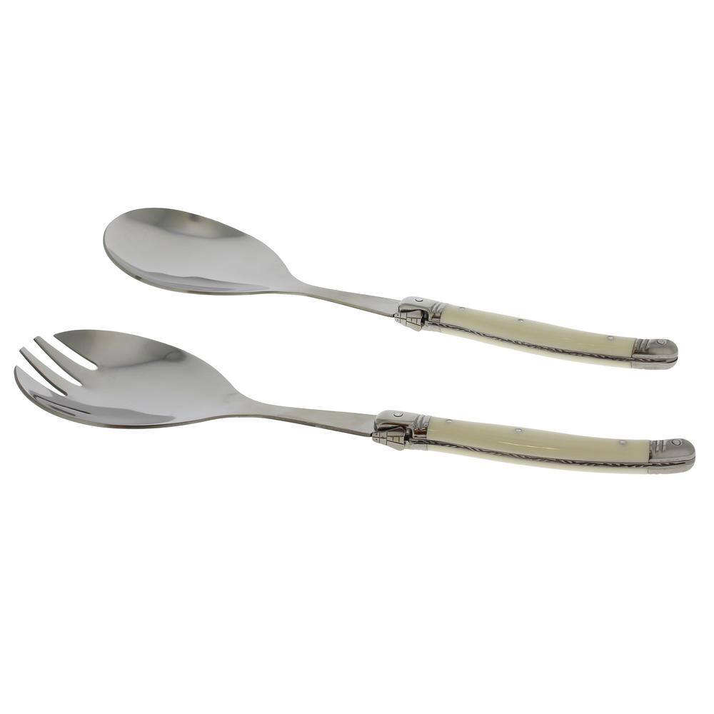 None Laguiole 2-Piece Faux Ivory Salad Servers