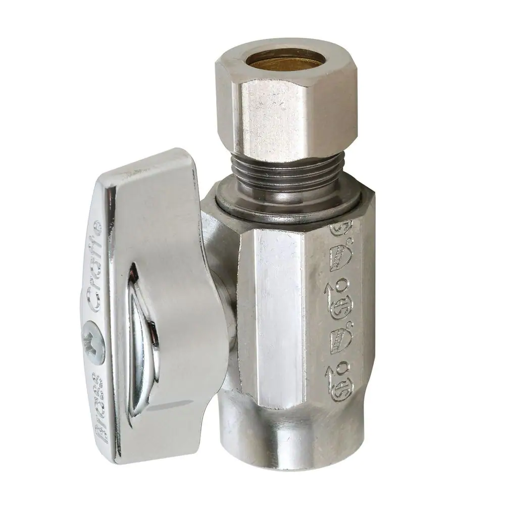 BrassCraft 1/2 in. Sweat Inlet x 3/8 in. Compression Outlet 1/4-Turn Straight Valve