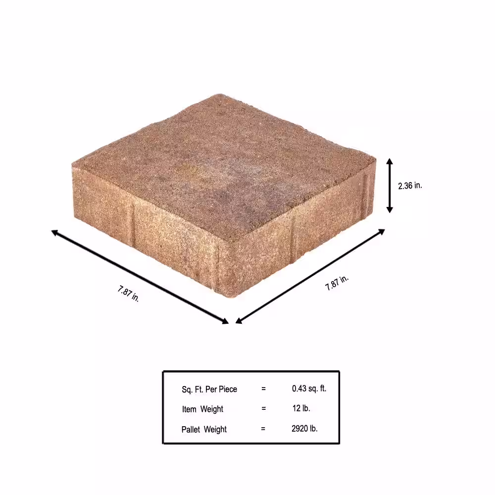 Pavestone Valenda Medium 7.75 in. x 7.75 in. x 2.25 in. Three Tone Brown Concrete Paver (240 Pcs. / 103 Sq. ft. / Pallet)