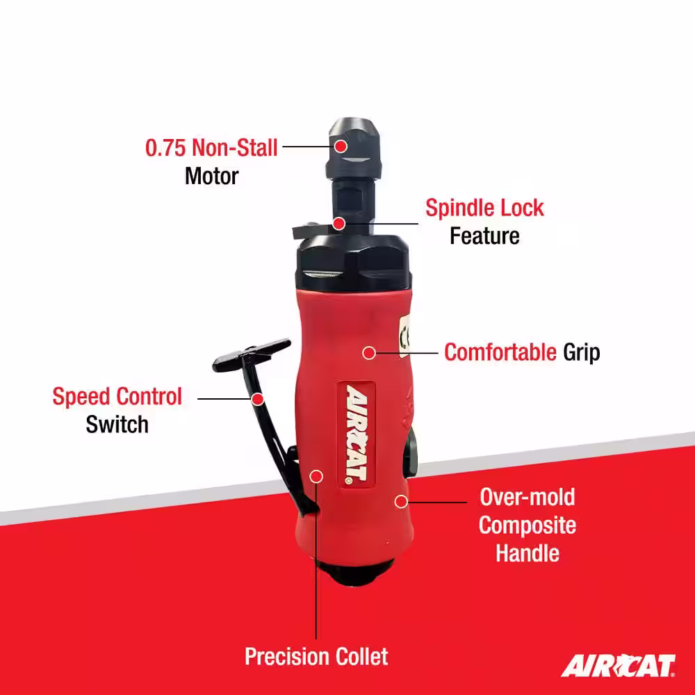 AIRCAT Composite 3/4 HP 1/4 in. Straight Die Grinder with Spindle Lock