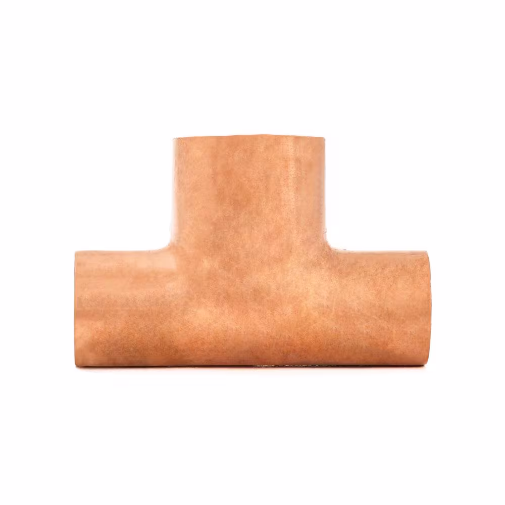 Everbilt 1/2 in. x 1/2 in. x 3/4 in. Copper Pressure Cup x Cup x Cup Reducing Tee Fitting