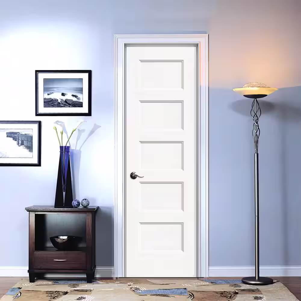 JELD-WEN 24 in. x 80 in. Conmore White Paint Smooth Solid Core Molded Composite Interior Door Slab