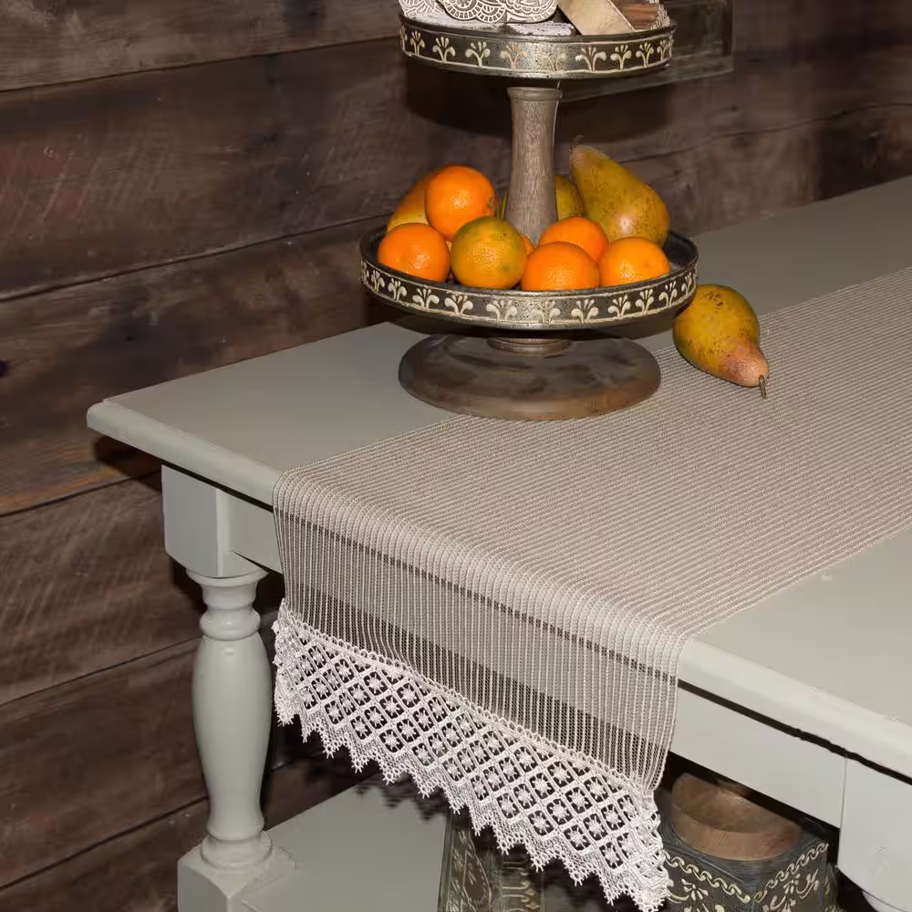 None Chelsea 14 in. W x 90 in. L Beige Solid Polyester Table Runner