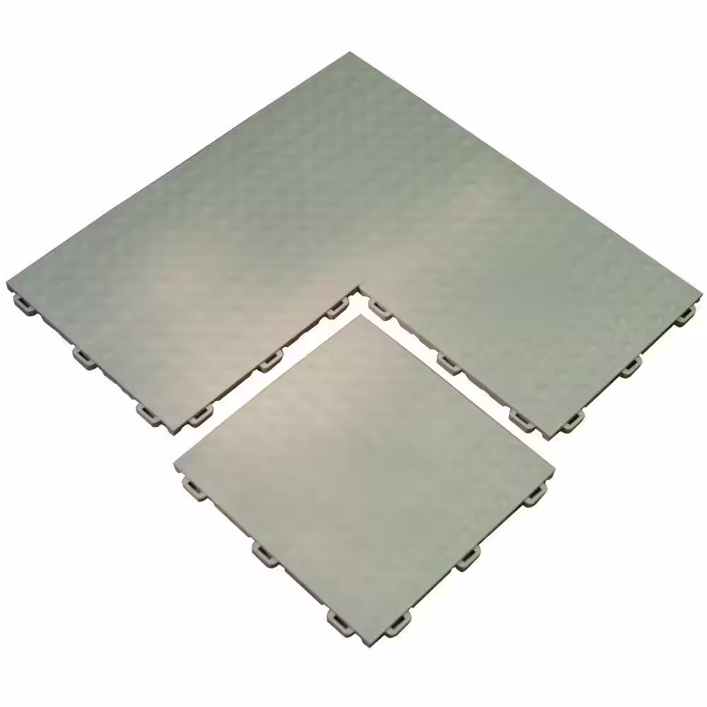 Greatmats StayLock Bump Top Gray 12 in. x 12 in. x 0.56 in. PVC Plastic Interlocking Gym Floor Tile (Case of 26)