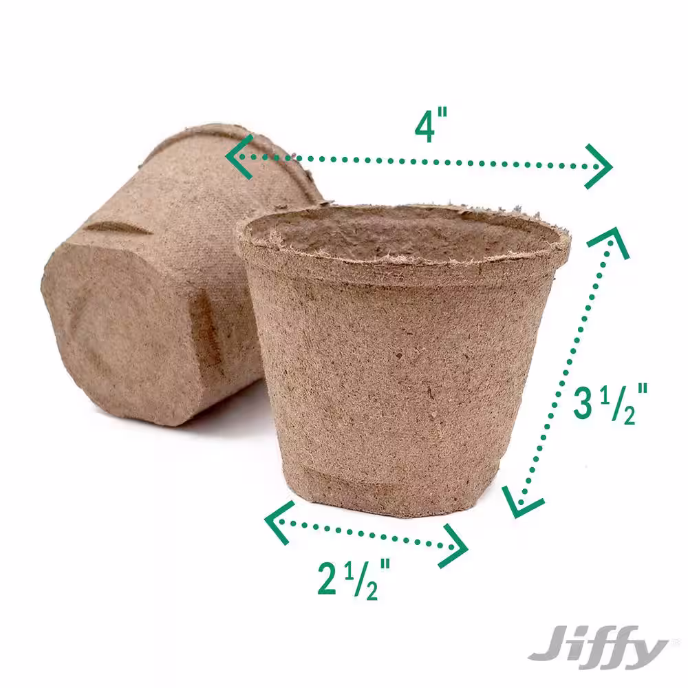 Jiffy 4 in. Round Peat Pots Seed Starter Kit (6-Pack)