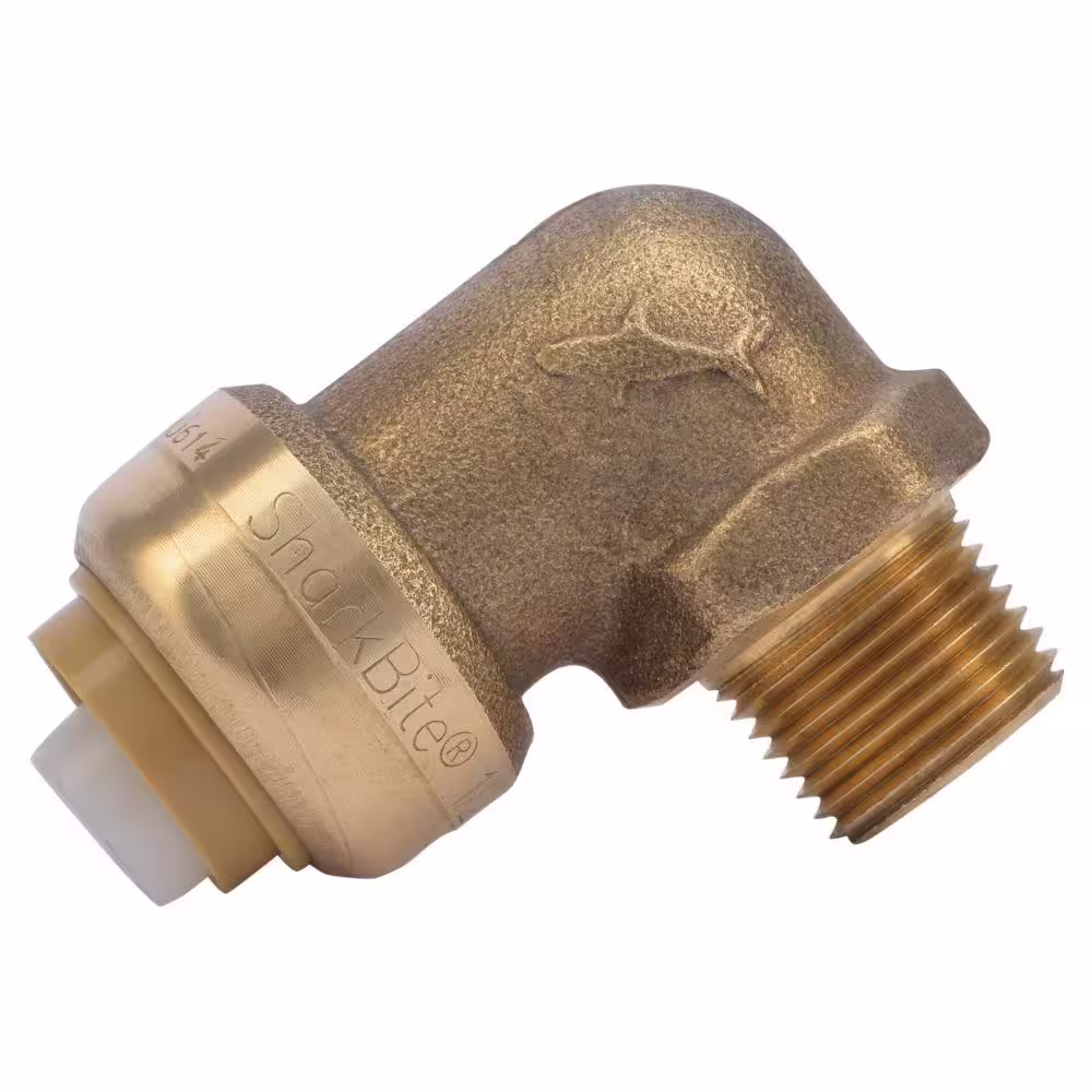 SharkBite 1/2 in. Push-to-Connect x 3/8 in. MIP Brass 90-Degree Dishwasher Elbow Fitting