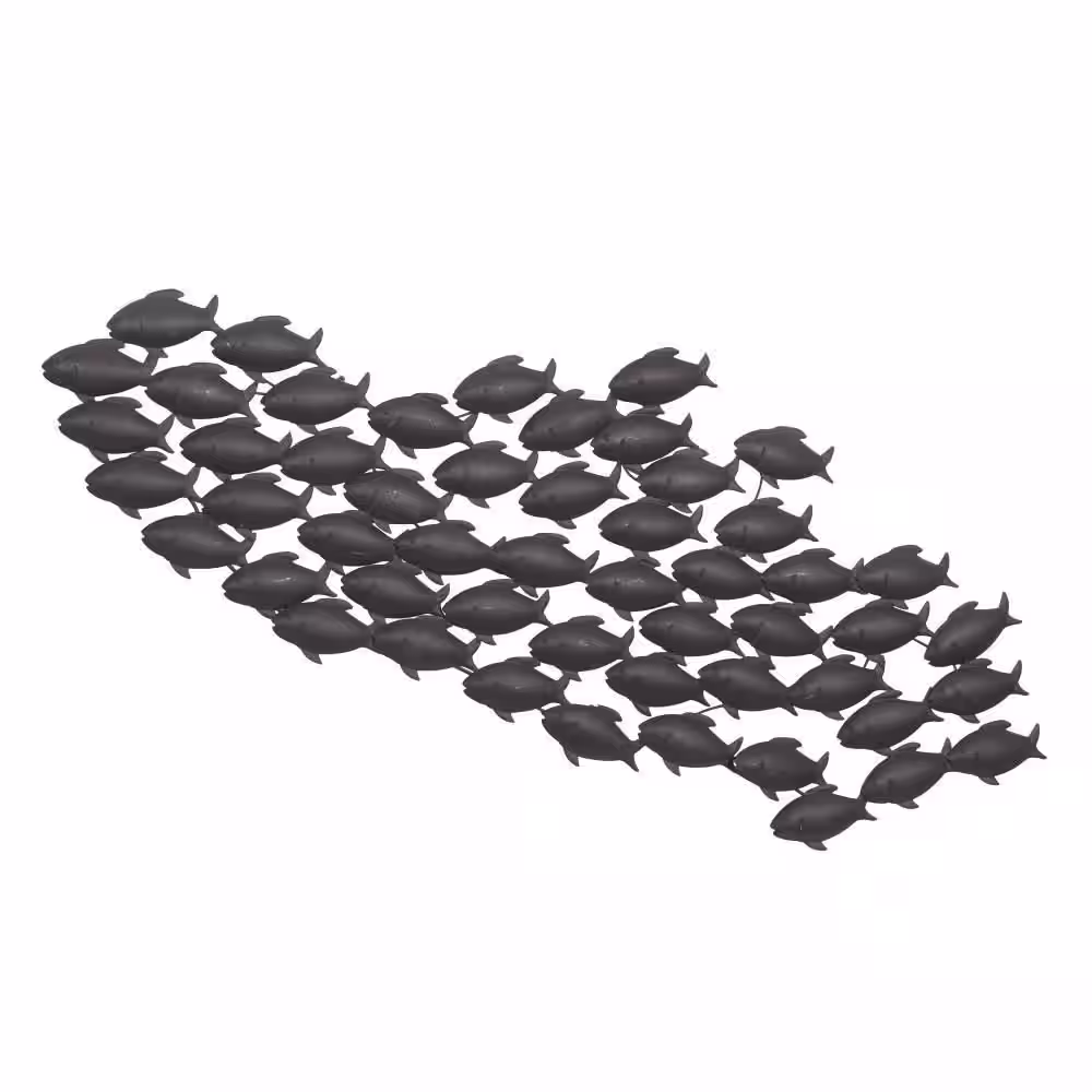 Litton Lane Metal Dark Brown Fish Wall Decor
