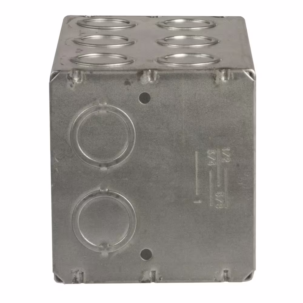 None 3-1/2 in. D Galv Steel Gray 3-Gang Non-Gangable Masonry Box with 19 Concentric KO's, (1-Pack)