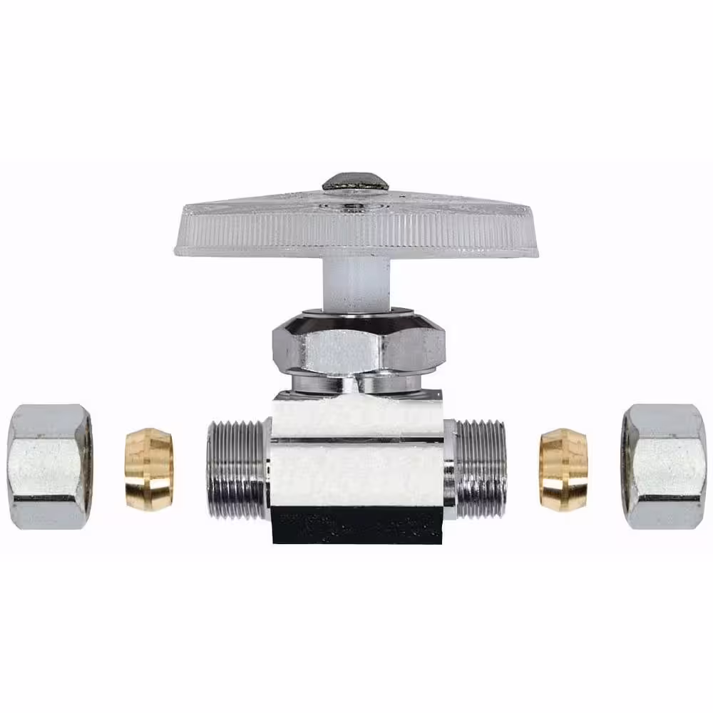 BrassCraft 1/4 in. Compression Inlet x 3/8 in. Compression Outlet Multi-Turn Straight Valve