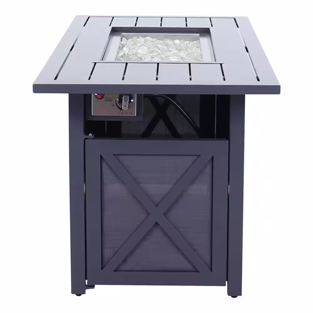 Courtyard Casual Santa Fe Rectangle Aluminum Outdoor Fire Pit Table