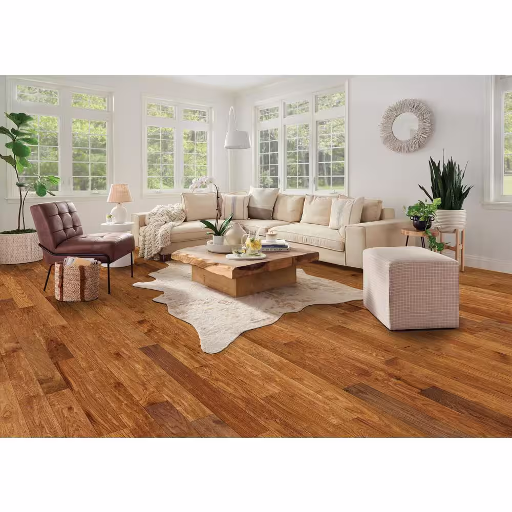 Bruce American Vintage Scraped Light Spice Oak 3/4 in. T x 5 in. W x Varying L Solid Hardwood Flooring (23.5 sqft / case)