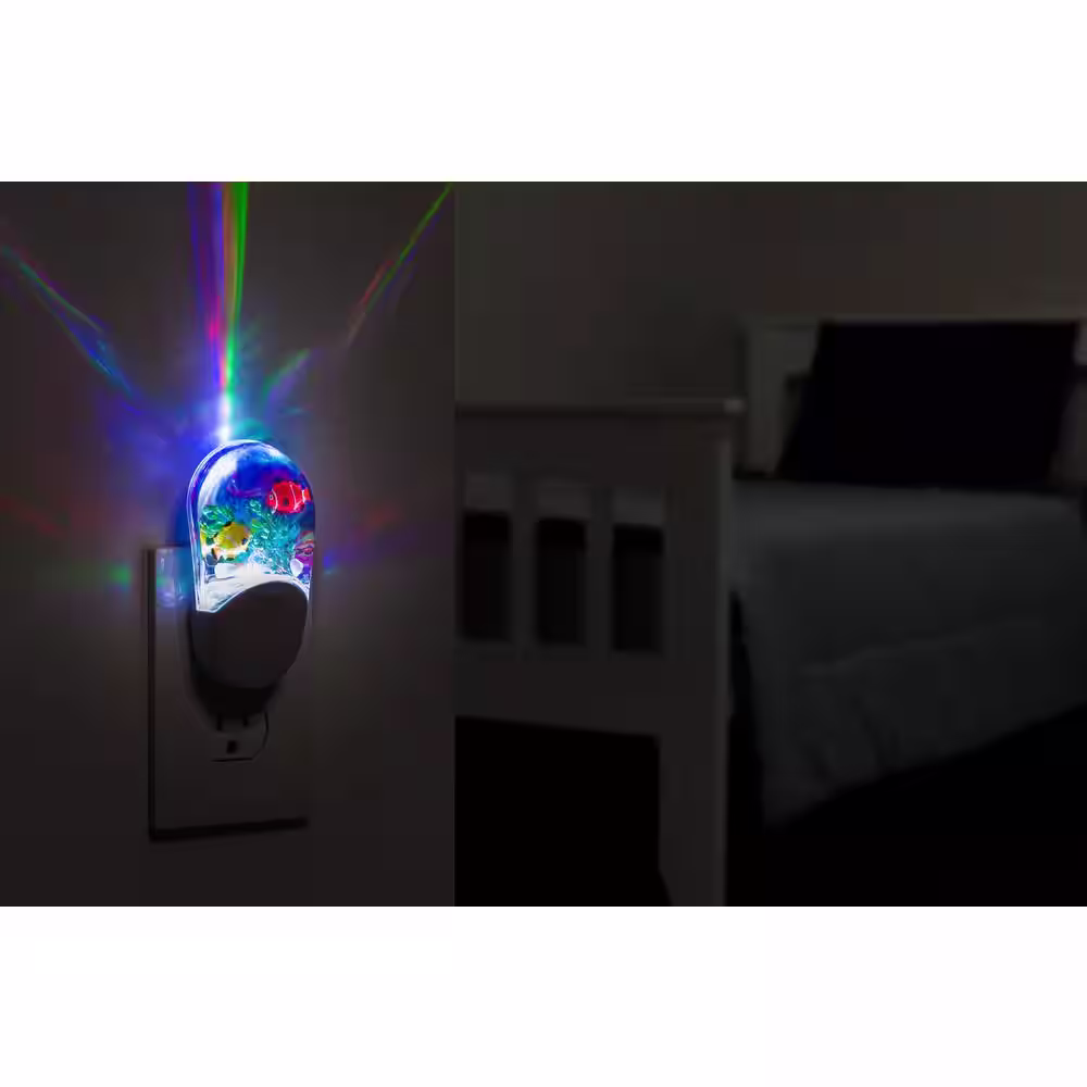 GE 0.5-Watt Aqualites Color-Changing Integrated LED Plug In Tropical Fish Night Light