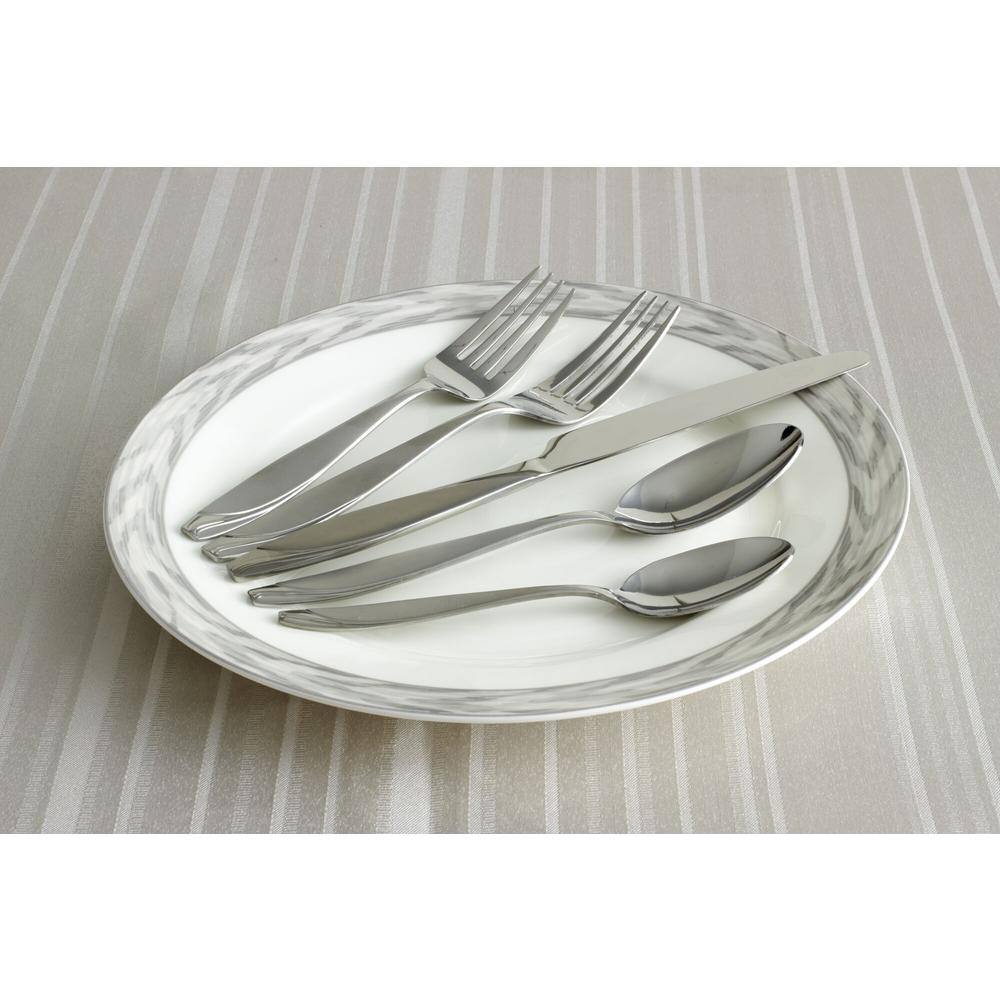Gourmet Basics by Mikasa Lunea Frost 20-pc Flatware Set. Service for 4, Stainless steel 18/0