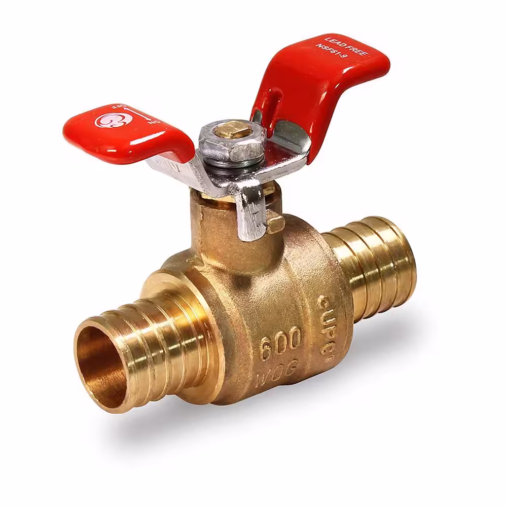 The Plumber's Choice 3/4 in. Full Port PEX Barb Ball Valve Water Shut Off with Tee Handle
