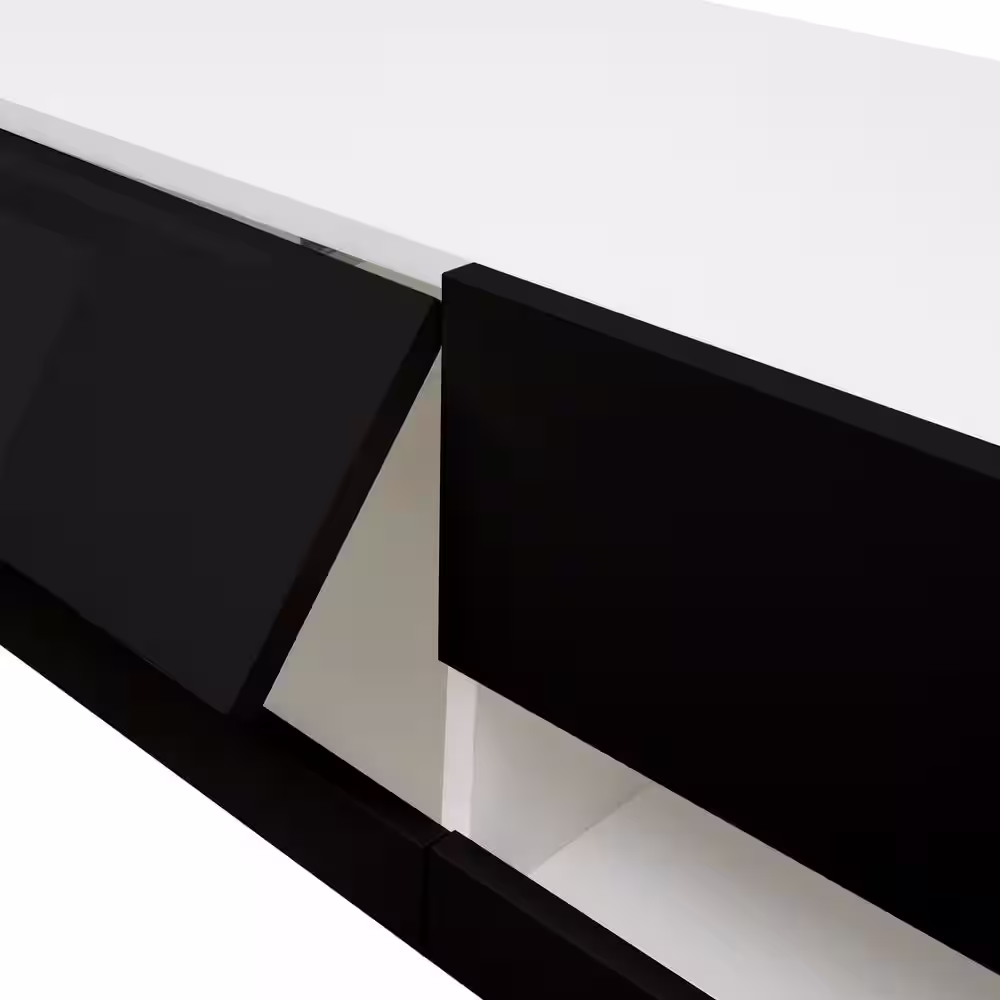 None 70.66 in. x 16.33 in. Black Wall Mounted Floating 80 in. TV Stand with 20-Color LEDs