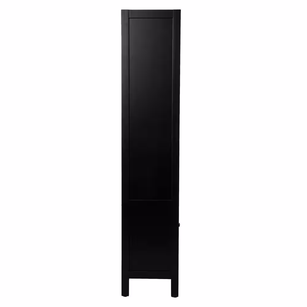 Southern Enterprises Carondale 74 in. Wide Black 4-shelves Standard Bookcase