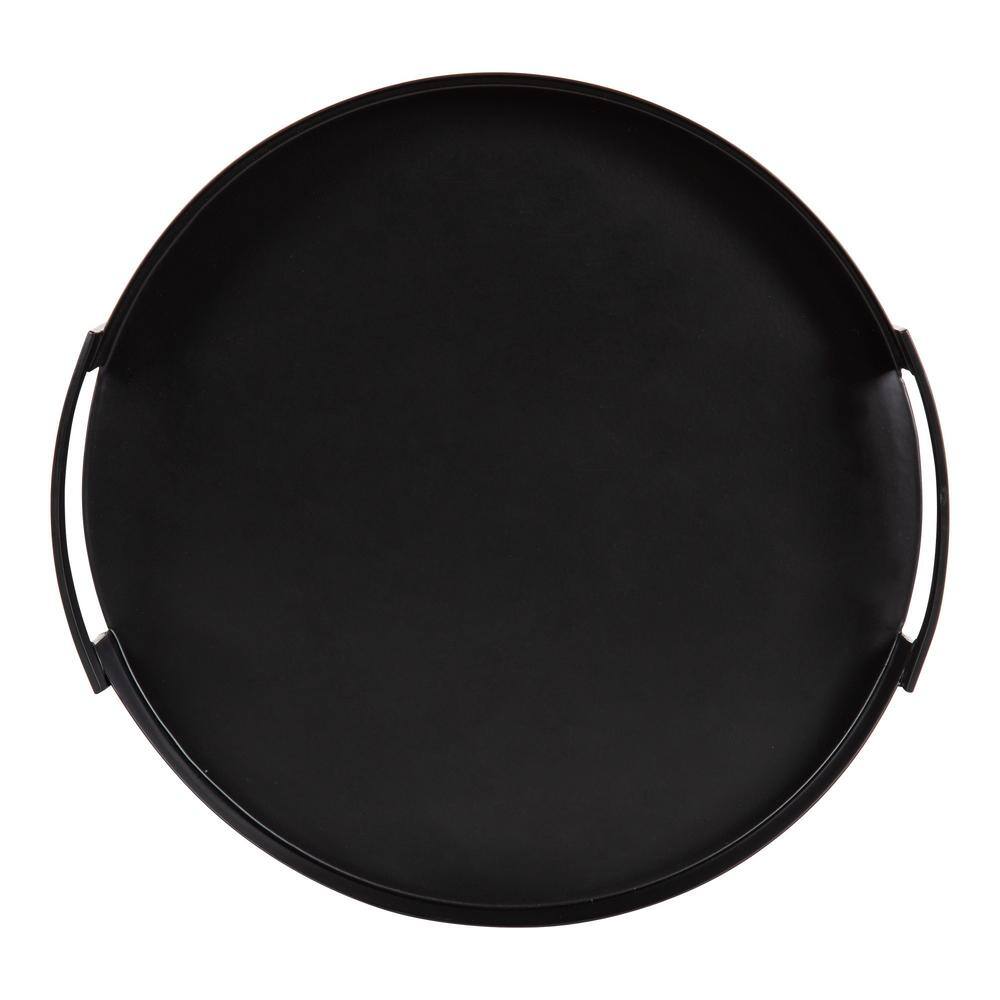 Kate and Laurel Myo 2.75 in. H x 14.75 in. W Black Decorative Tray
