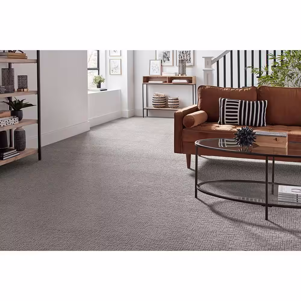 Home Decorators Collection Brasswick  - Meandering - Gray 24 oz. Polyester Pattern Installed Carpet