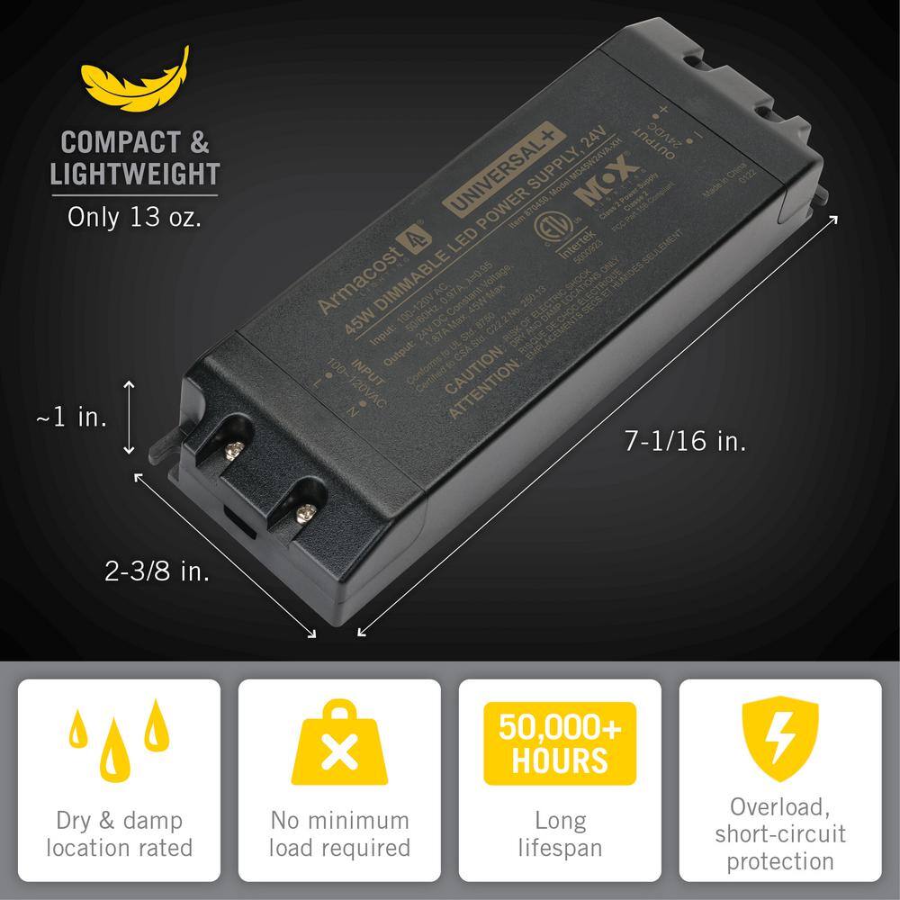 Armacost Lighting 45-Watt 24-Volt Universal Plus Dimming LED Transformer