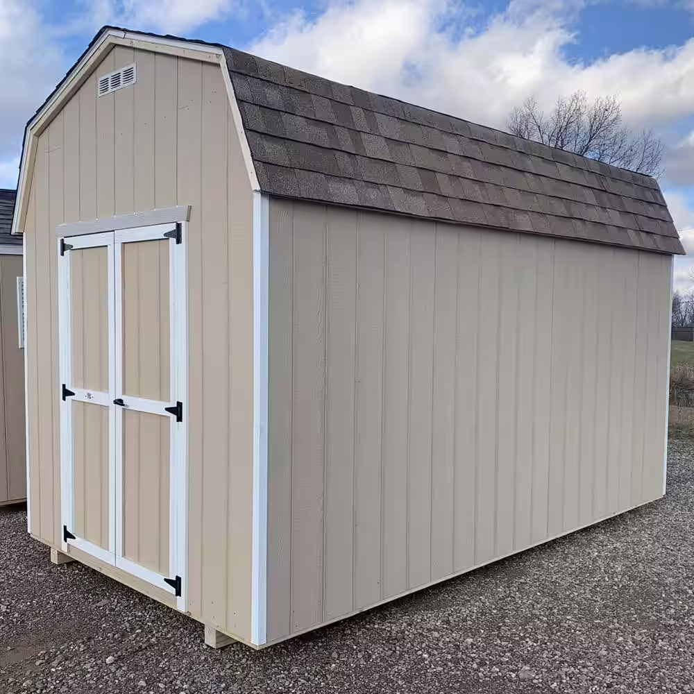 LITTLE COTTAGE CO. Value Gambrel 12 ft. x 14 ft. Wood Storage Building Precut Kit with 6 ft. Sidewalls