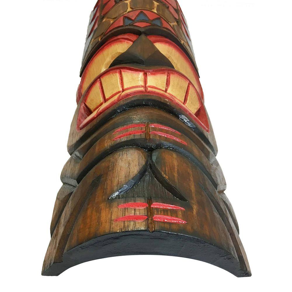 Backyard X-Scapes 20 in. Tiki Mask Love Hand-Carved Wood Wall Decor