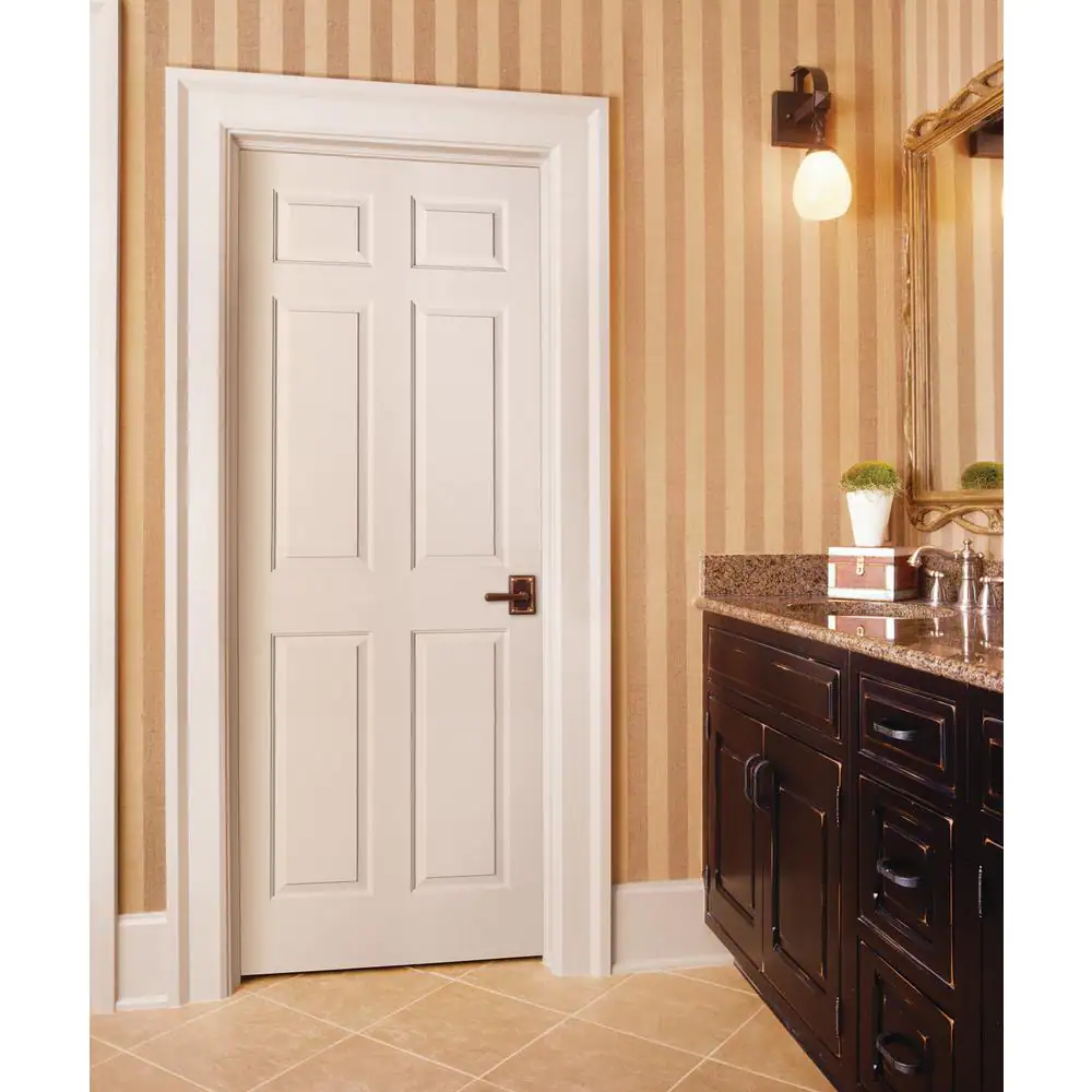 JELD-WEN 30 in. x 80 in. 6 Panel Colonist Primed Textured Molded Composite MDF Interior Door Slab