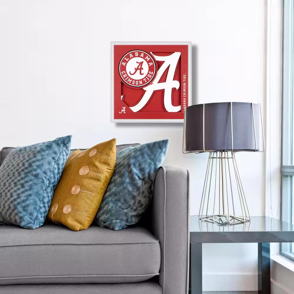 None NCAA Alabama Crimson Tide 3D Logo Series Wall Art - 12x12