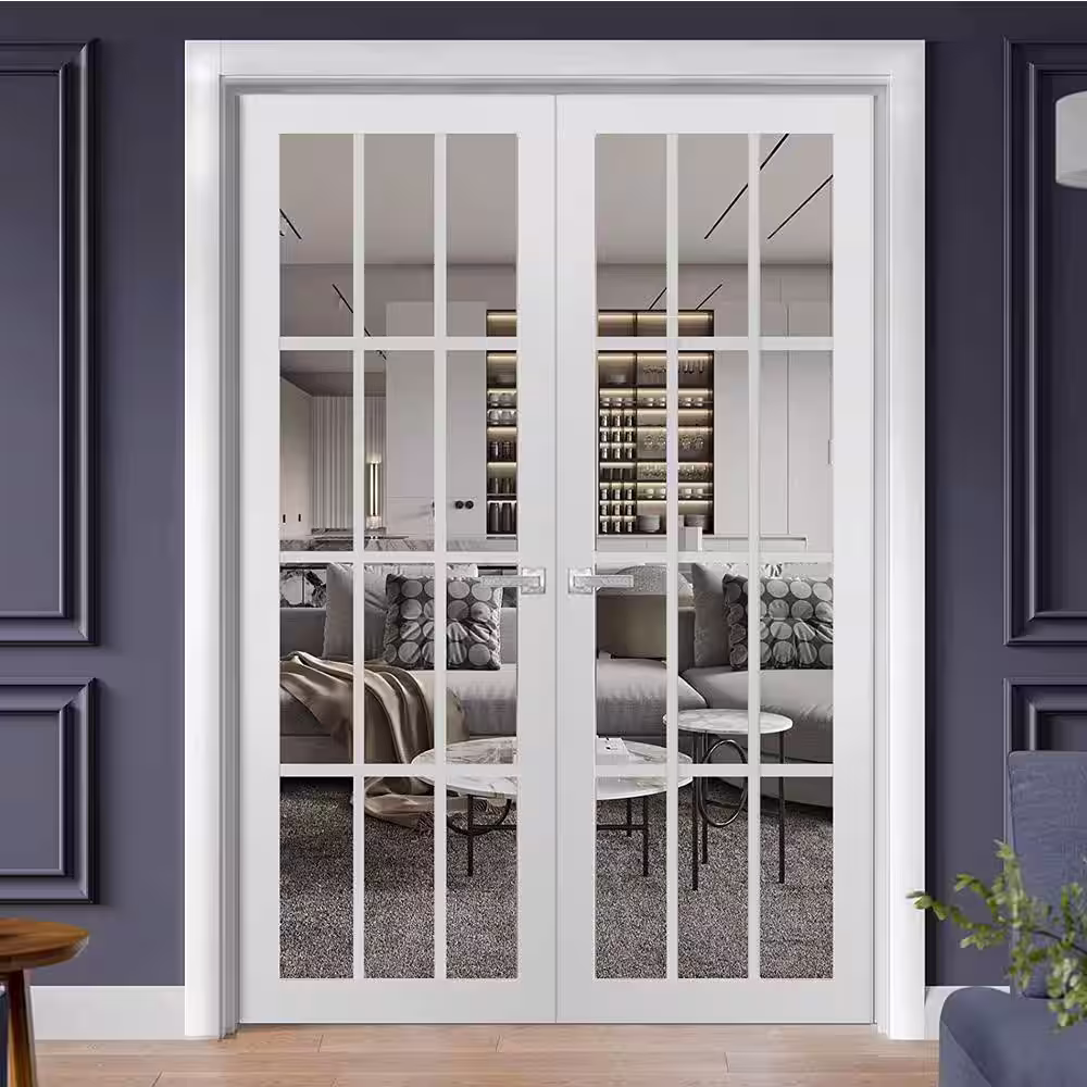 Sartodoors 3355 48 in. x 96 in. Universal Handling Frosted Glass Solid Core White Finished Pine Wood Interior Door Slab