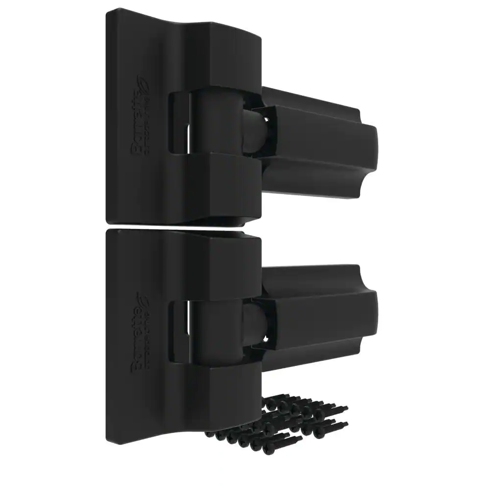 Barrette Outdoor Living 8.937 in. x 5 in. Heavy Duty Modern Gate Hinge Pair Black