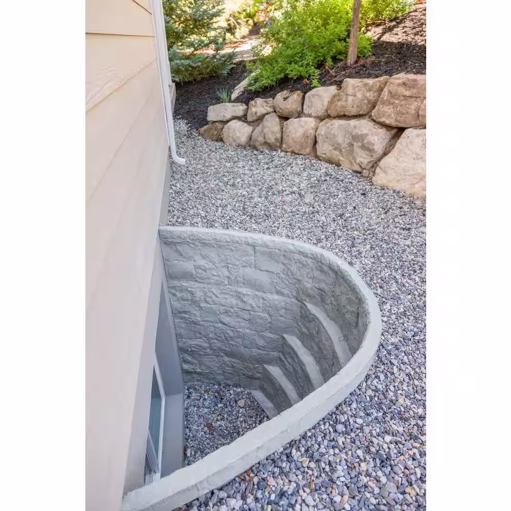 Rockwell 66 in. x 44 in. x 60 in. Grey Composite Window Well with Polycarbonate Cover