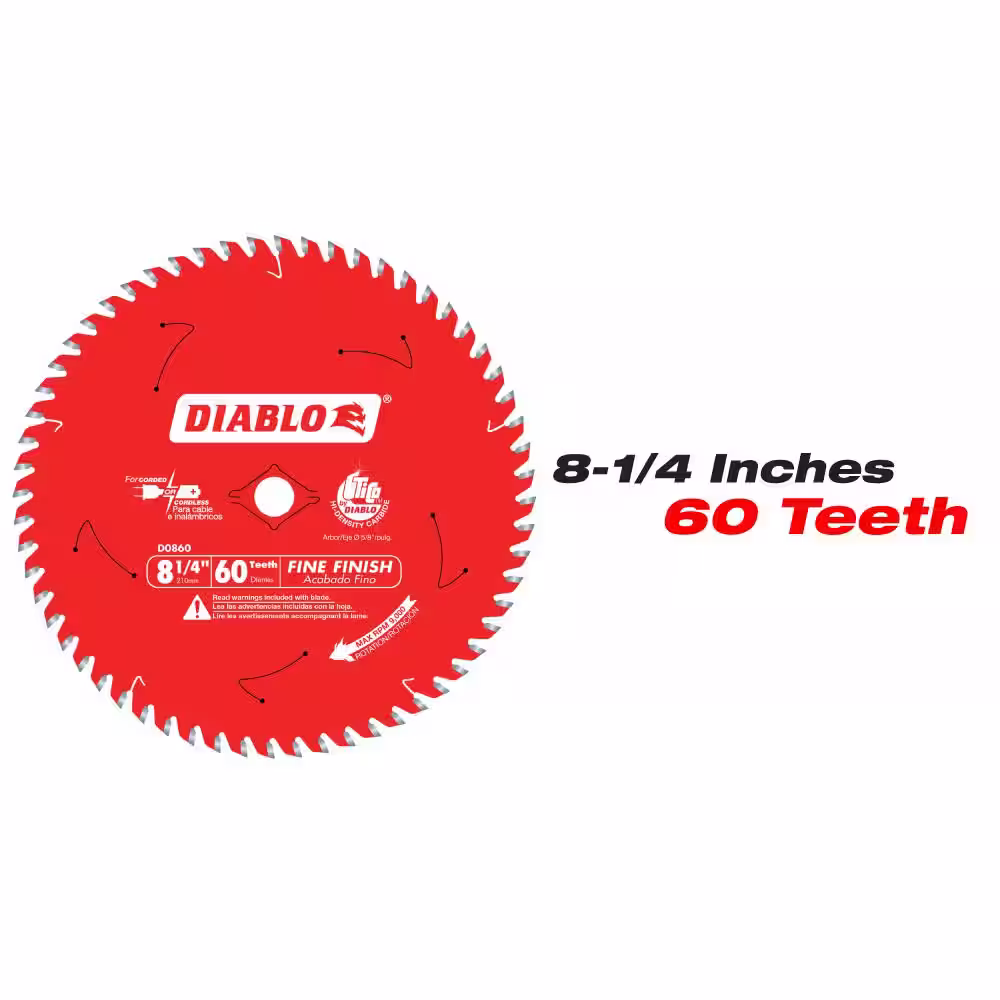 DIABLO 8-1/4 in. x 40-Tooth and 8-1/4 in. x 60-Tooth Fine Circular Saw Blades (2-Blades)