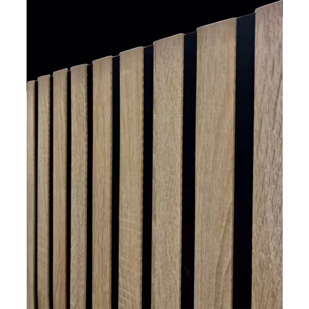 Ejoy 94.5 in. x 4.8 in. x 0.5 in. Acoustic Vinyl Wall Cladding Siding Board in Metasequoia Grey Color (Set of 4-Piece)