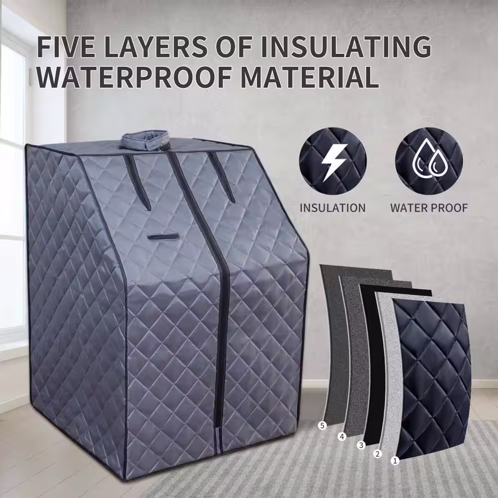 None 1-Person Portable Sauna for Home with Heater, Tent, Chair