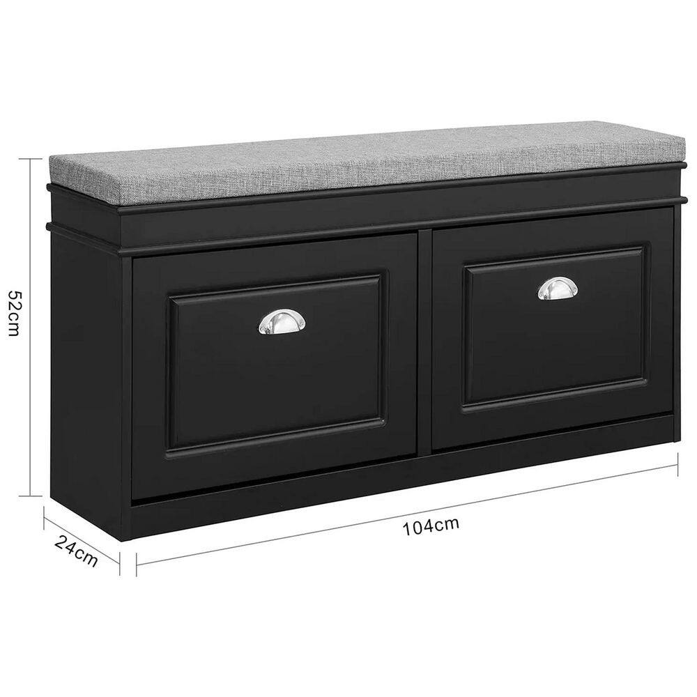 None 20.5 in. H 8-Pair Black Wood Shoe Rack