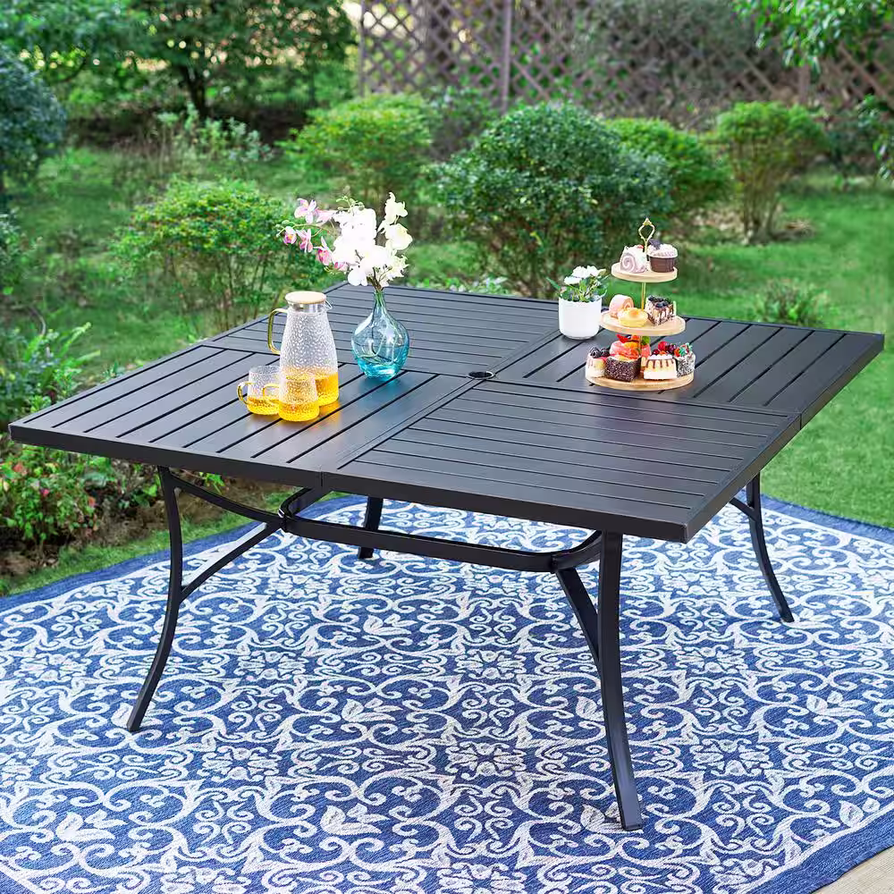 None 9-Piece Metal Outdoor Dining Set with Square Table and Elegant Swivel Chairs with Beige Cushions