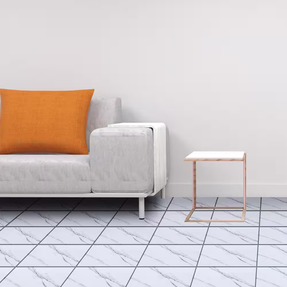 Dundee Deco Falkirk Fermoy 12 in. W x 24 in. L White Peel and Stick Luxury Vinyl Tile Flooring (20 sq. ft./case)