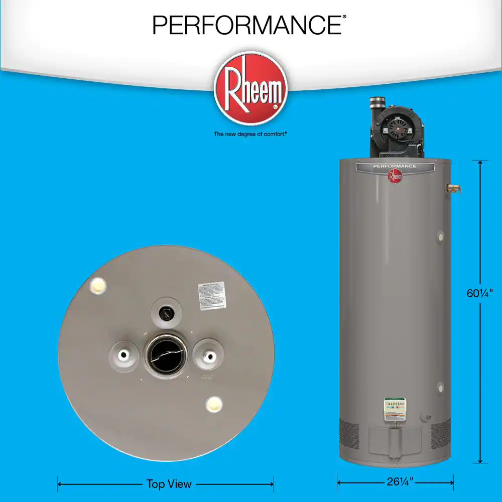 Rheem Performance 75 Gal. Tall 6 Year 76,000 BTU Natural Gas Power Vent Tank Water Heater
