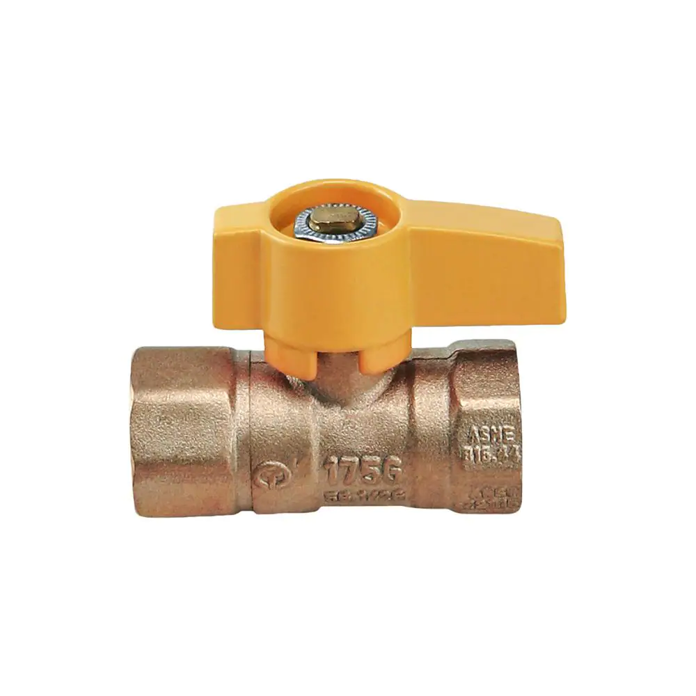 The Plumber's Choice 3/4 in. Brass FIP Gas Ball Valve with Yellow Aluminum Alloy Handle
