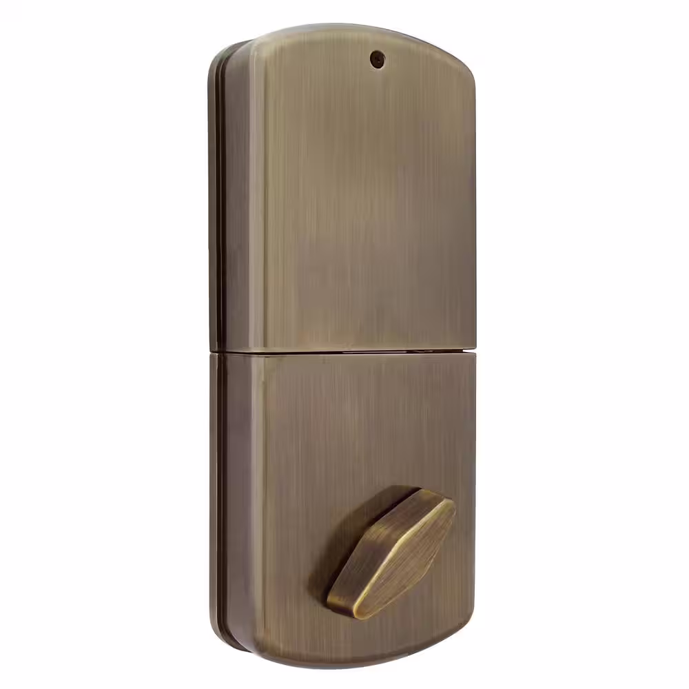 MiLocks Antique Brass Single Cylinder Electronic Touch Pad Deadbolt with Back-Lit Keypad