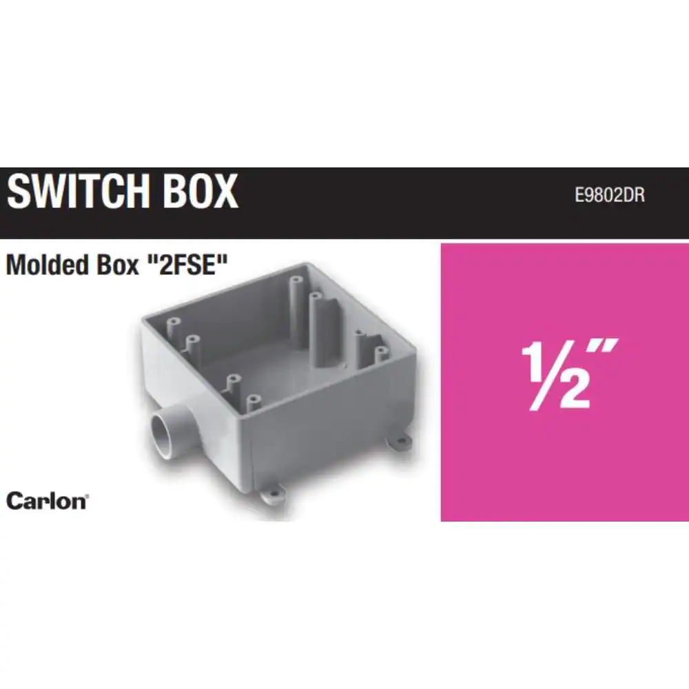 None 2-Gang 32 cu. in. 1/2 in. PVC Type 2FSE FS Box